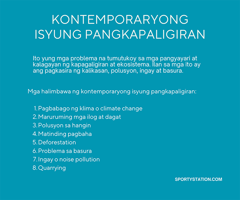 KONTEMPORARYONG ISYUNG PANGKAPALIGIRAN - infographic